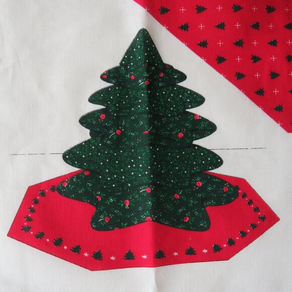 Mini Christmas Tree & Tree Skirt Keepsake Craft Vintage Fabric Panel Uncut 3D - Picture 4 of 12